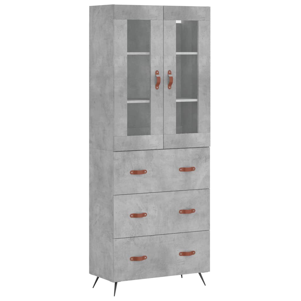 Credenza Grigio Cemento 69,5x34x180 cm in Legno Multistrato - homemem39