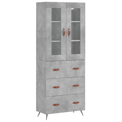 Credenza Grigio Cemento 69,5x34x180 cm in Legno Multistrato - homemem39