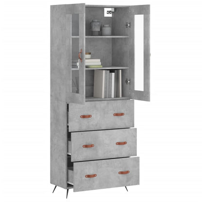 Credenza Grigio Cemento 69,5x34x180 cm in Legno Multistrato - homemem39