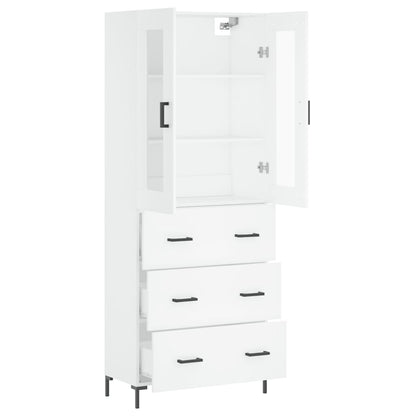 Credenza Bianca 69,5x34x180 cm in Legno Multistrato | homemem39