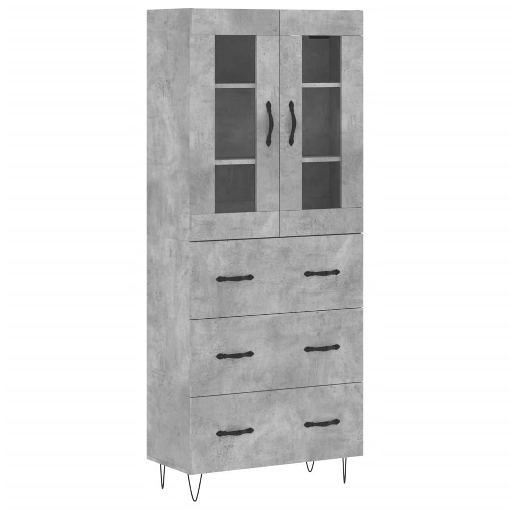 Credenza Grigio Cemento 69,5x34x180 cm in Legno Multistrato - homemem39