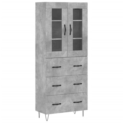 Credenza Grigio Cemento 69,5x34x180 cm in Legno Multistrato - homemem39