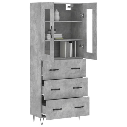 Credenza Grigio Cemento 69,5x34x180 cm in Legno Multistrato - homemem39