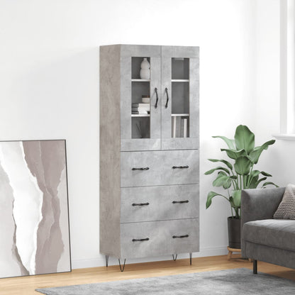 Credenza Grigio Cemento 69,5x34x180 cm in Legno Multistrato - homemem39