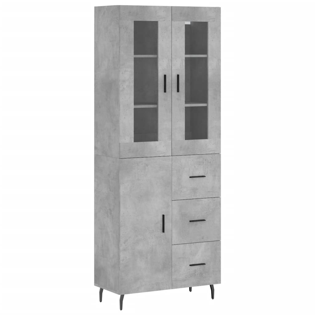 Credenza Grigio Cemento 69,5x34x180 cm in Legno Multistrato - homemem39