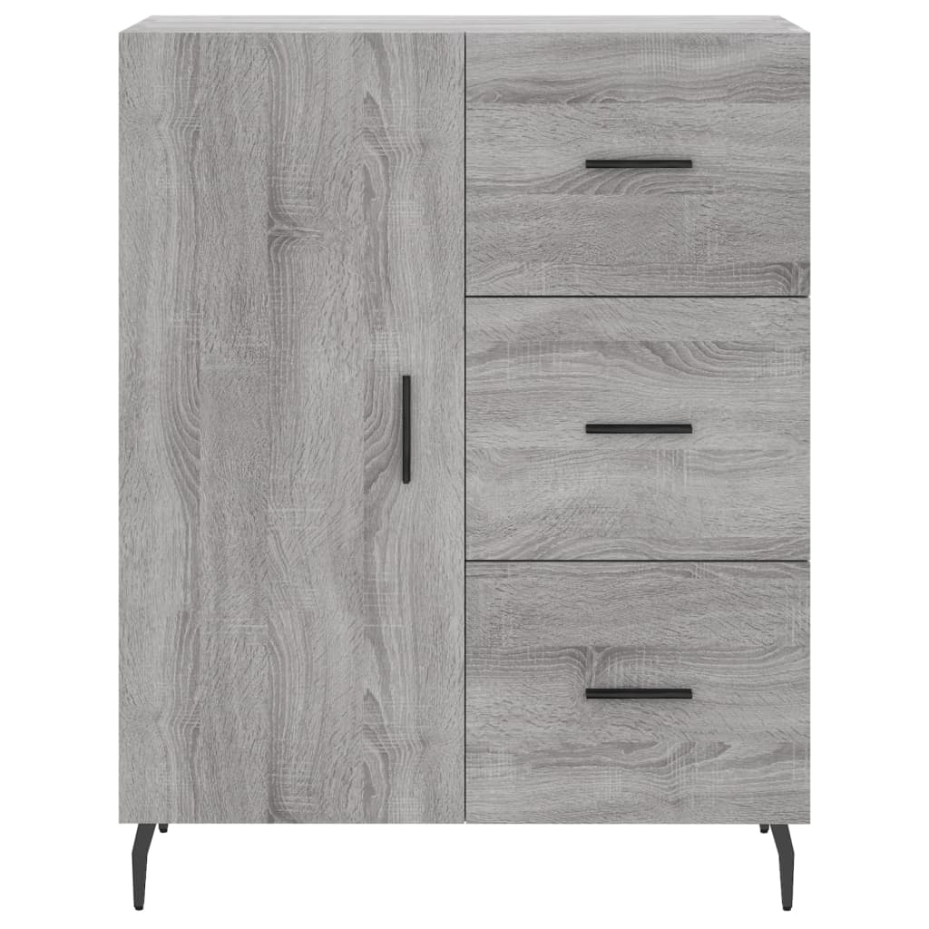 Credenza Grigio Sonoma 69,5x34x180 cm in Legno Multistrato