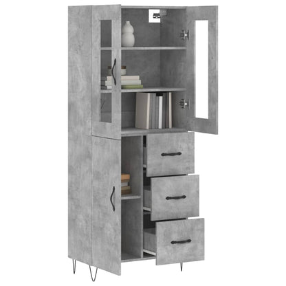 Credenza Grigio Cemento 69,5x34x180 cm in Legno Multistrato - homemem39