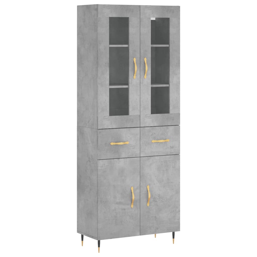 Credenza Grigio Cemento 69,5x34x180 cm in Legno Multistrato - homemem39