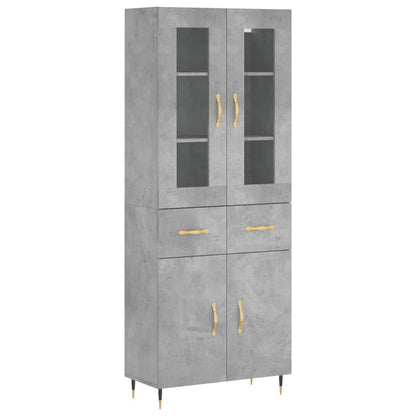 Credenza Grigio Cemento 69,5x34x180 cm in Legno Multistrato - homemem39