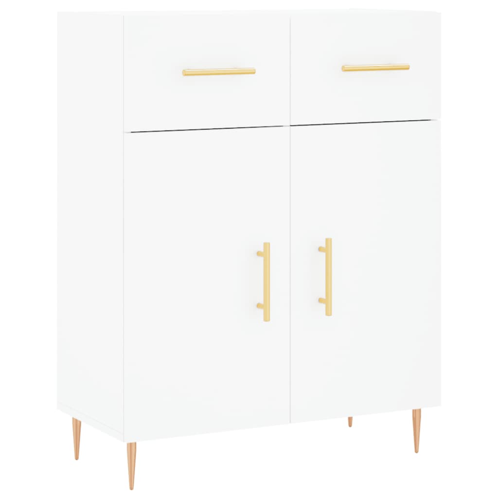 Credenza Bianca 69,5x34x180 cm in Legno Multistrato