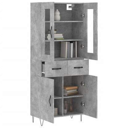 Credenza Grigio Cemento 69,5x34x180 cm in Legno Multistrato - homemem39