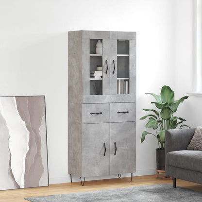 Credenza Grigio Cemento 69,5x34x180 cm in Legno Multistrato - homemem39