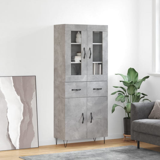 Credenza Grigio Cemento 69,5x34x180 cm in Legno Multistrato - homemem39