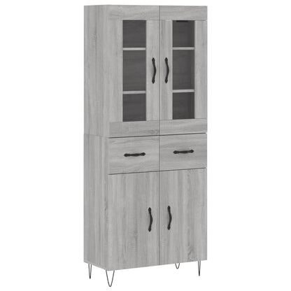 Credenza Grigio Sonoma 69,5x34x180 cm in Legno Multistrato - homemem39