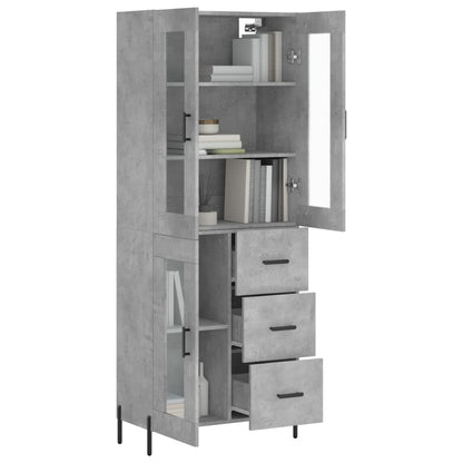 Credenza Grigio Cemento 69,5x34x180 cm in Legno Multistrato - homemem39