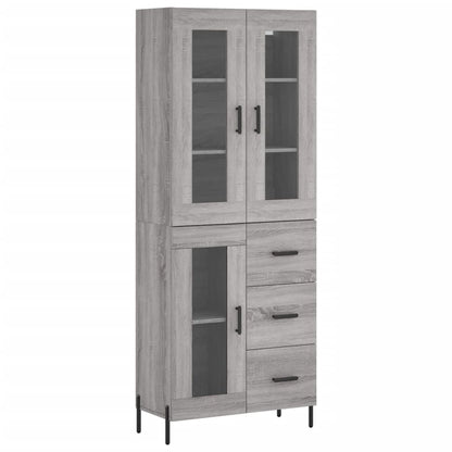 Credenza Grigio Sonoma 69,5x34x180 cm in Legno Multistrato - homemem39