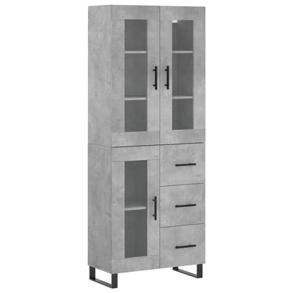 Credenza Grigio Cemento 69,5x34x180 cm in Legno Multistrato