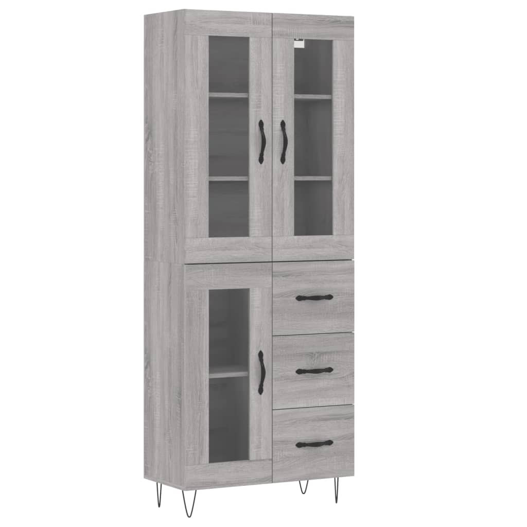 Credenza Grigio Sonoma 69,5x34x180 cm in Legno Multistrato - homemem39