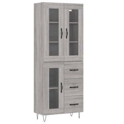 Credenza Grigio Sonoma 69,5x34x180 cm in Legno Multistrato - homemem39