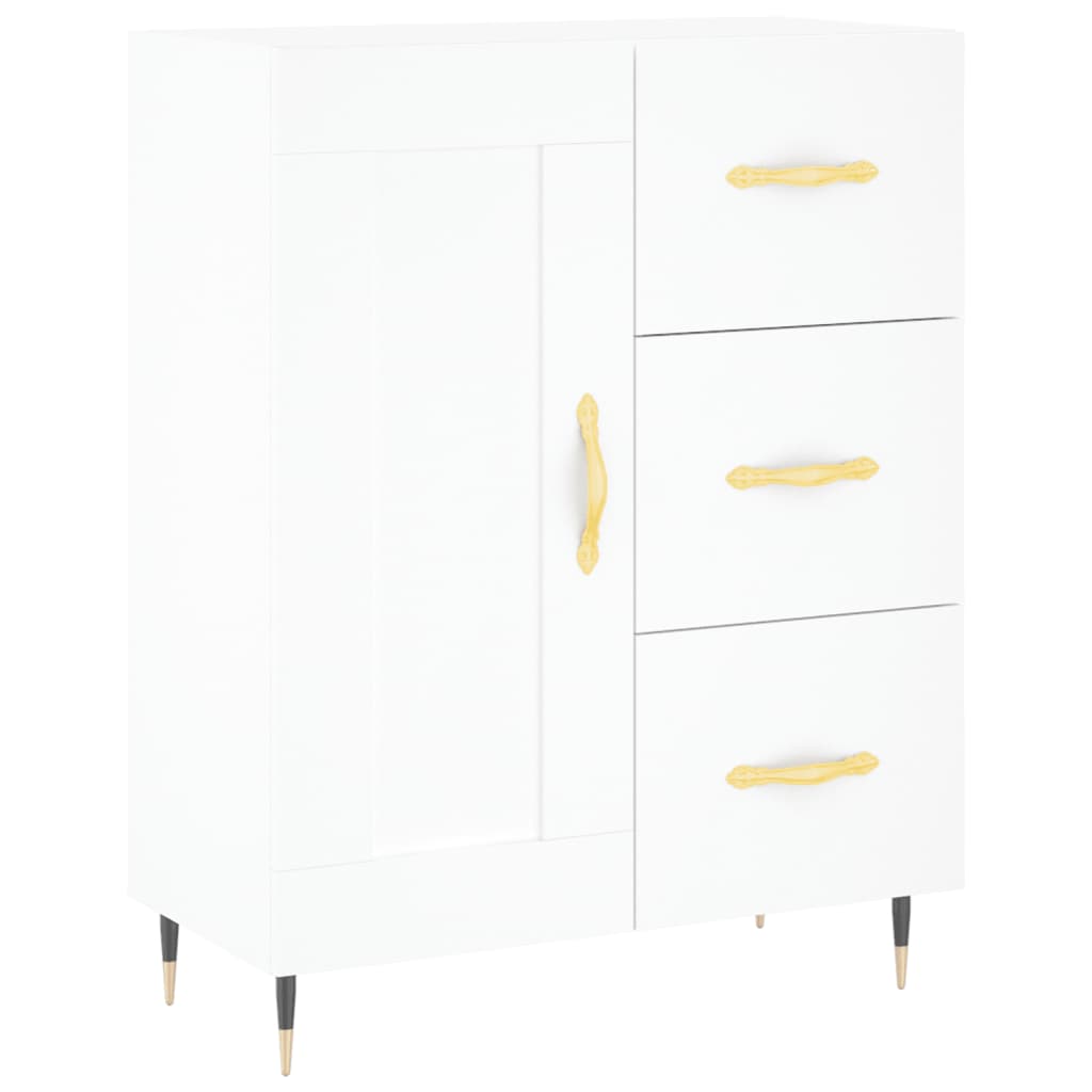 Credenza Bianca 69,5x34x180 cm in Legno Multistrato - homemem39