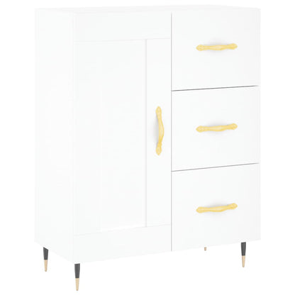 Credenza Bianca 69,5x34x180 cm in Legno Multistrato - homemem39