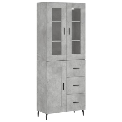 Credenza Grigio Cemento 69,5x34x180 cm in Legno Multistrato | homemem39