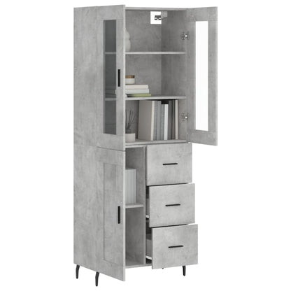 Credenza Grigio Cemento 69,5x34x180 cm in Legno Multistrato | homemem39