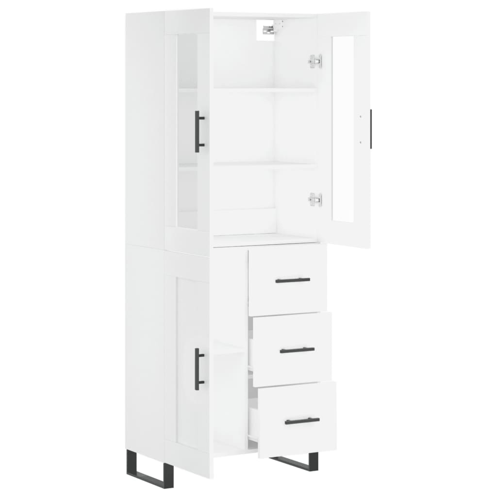 Credenza Bianca 69,5x34x180 cm in Legno Multistrato | homemem39