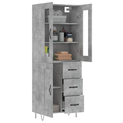 Credenza Grigio Cemento 69,5x34x180 cm in Legno Multistrato - homemem39