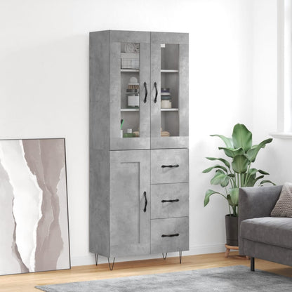 Credenza Grigio Cemento 69,5x34x180 cm in Legno Multistrato - homemem39