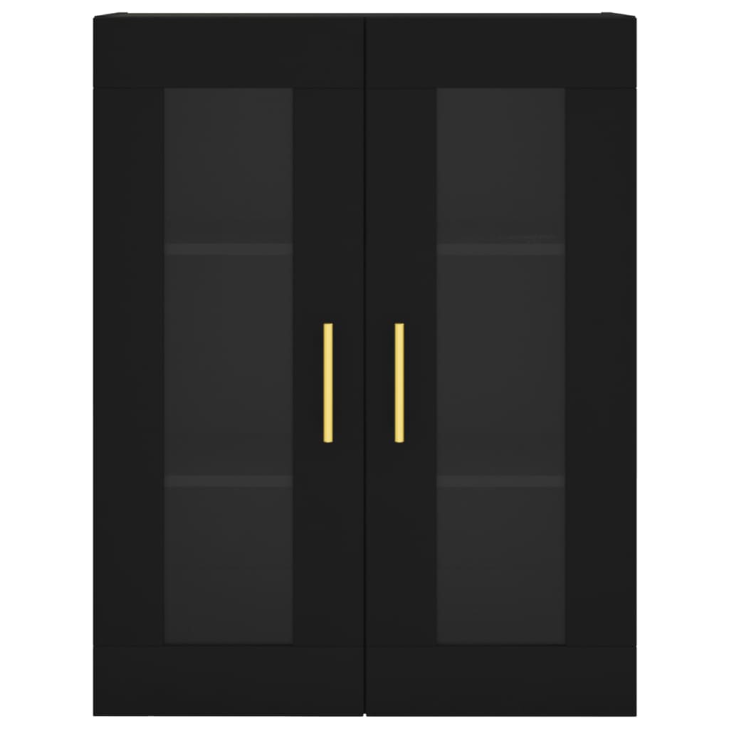 Credenza Nera 69,5x34x180 cm in Legno Multistrato