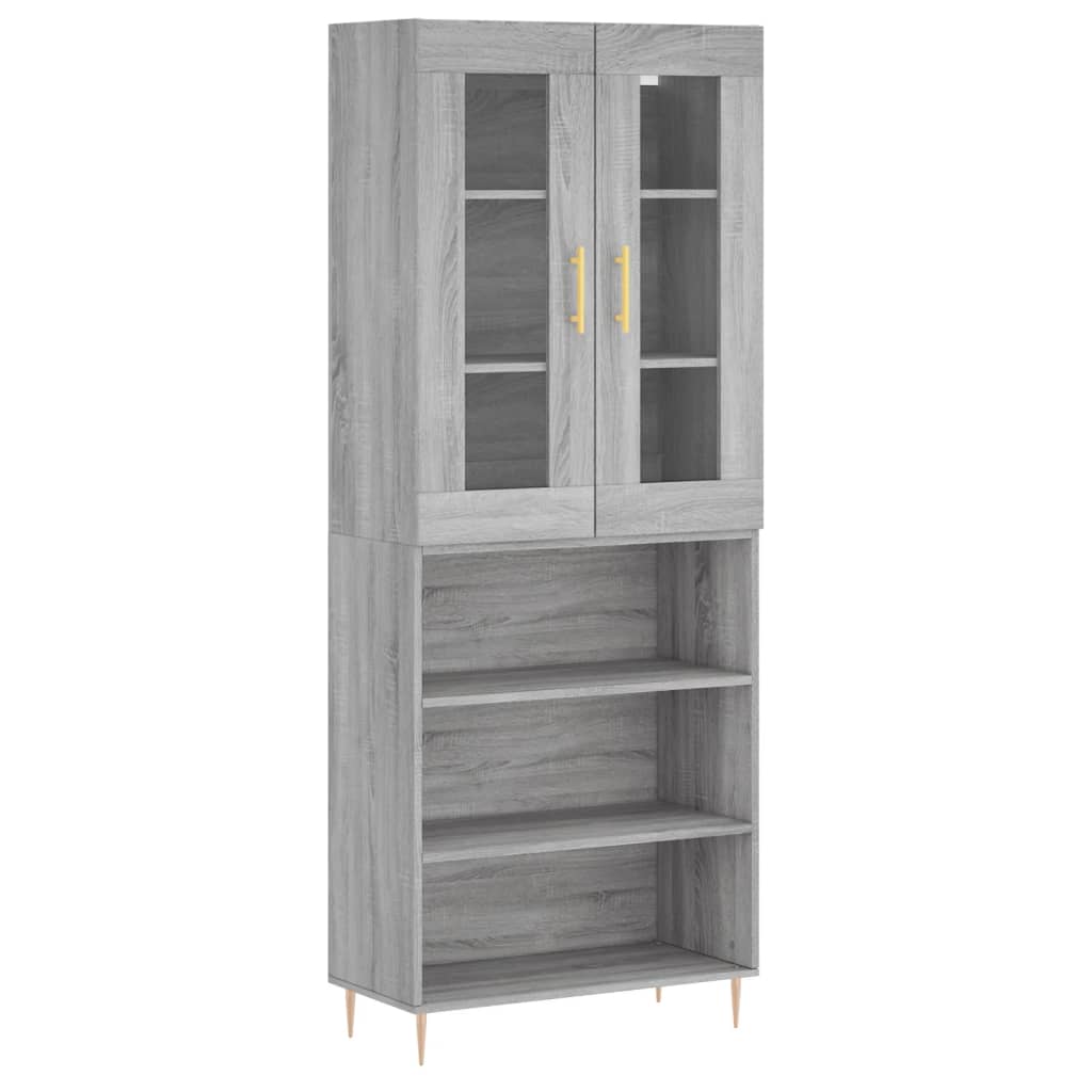 Credenza Grigio Sonoma 69,5x34x180 cm in Legno Multistrato | homemem39
