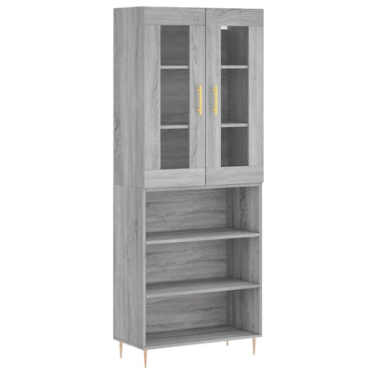 Credenza Grigio Sonoma 69,5x34x180 cm in Legno Multistrato | homemem39