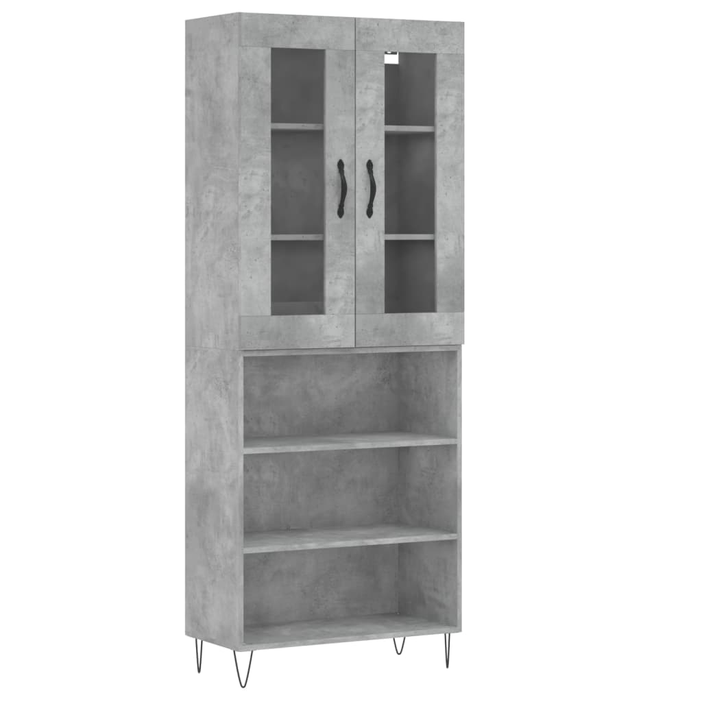 Credenza Grigio Cemento 69,5x34x180 cm in Legno Multistrato - homemem39