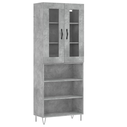 Credenza Grigio Cemento 69,5x34x180 cm in Legno Multistrato - homemem39