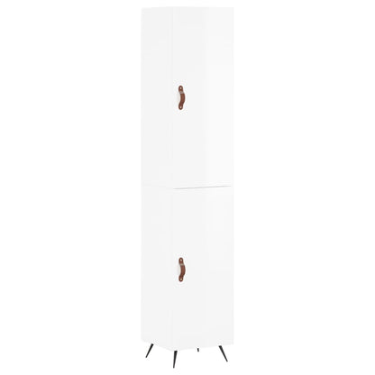 Credenza 34,5x34x180 cm in Legno Multistrato Bianco Lucido - homemem39