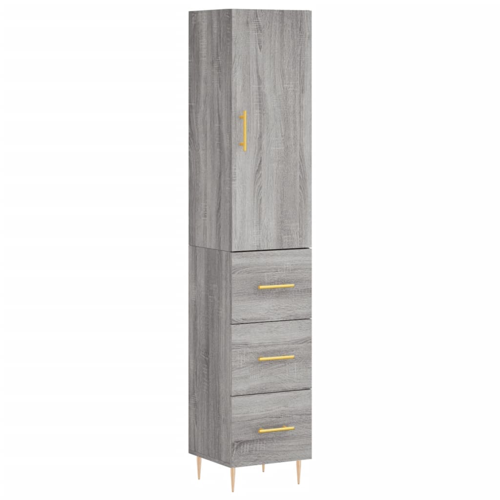 Credenza Grigio Sonoma 34,5x34x180 cm in Legno Multistrato - homemem39