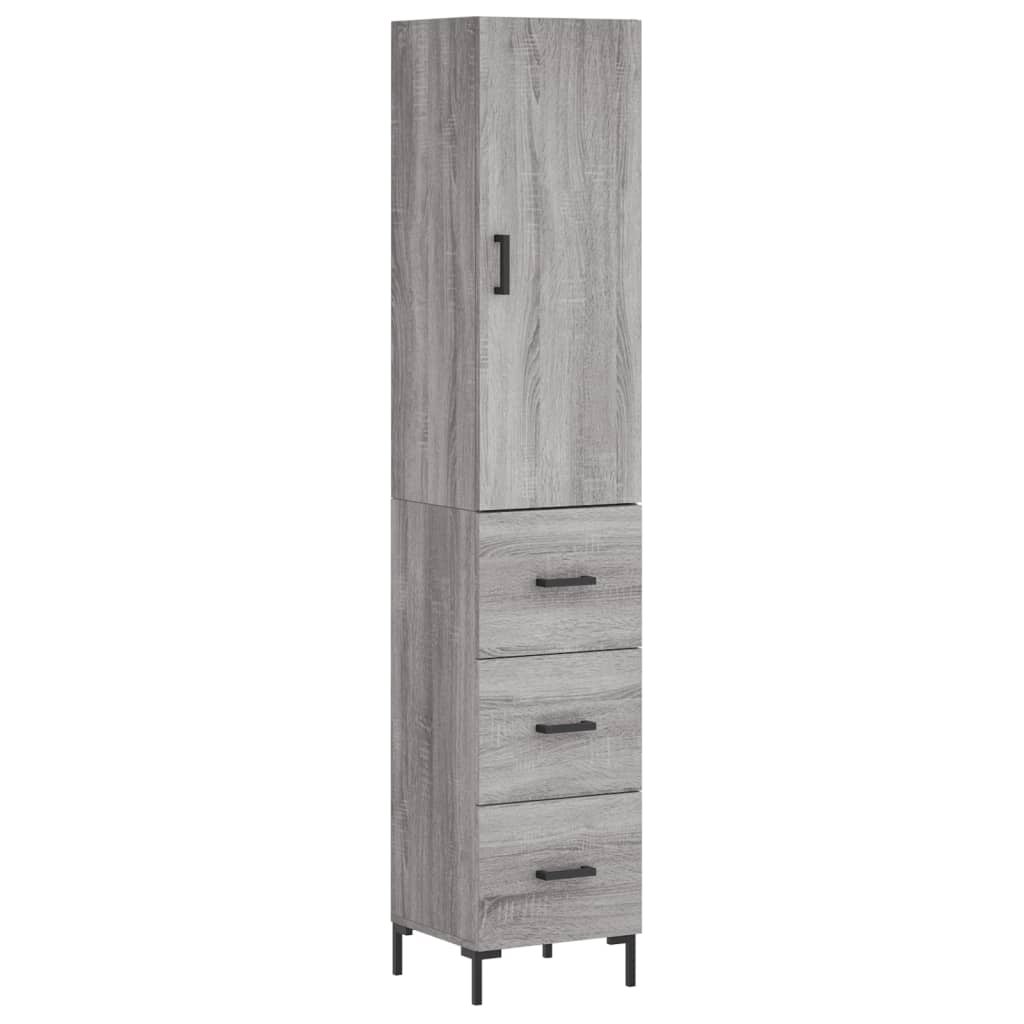Credenza Grigio Sonoma 34,5x34x180 cm in Legno Multistrato - homemem39