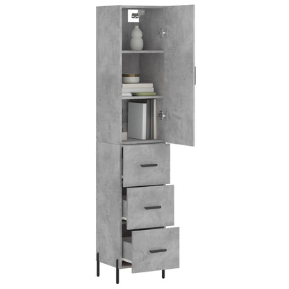 Credenza Grigio Cemento 34,5x34x180 cm in Legno Multistrato - homemem39