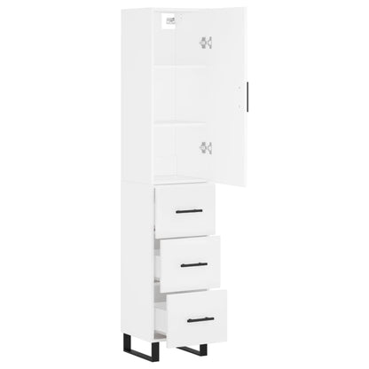 Credenza Bianca 34,5x34x180 cm in Legno Multistrato | homemem39