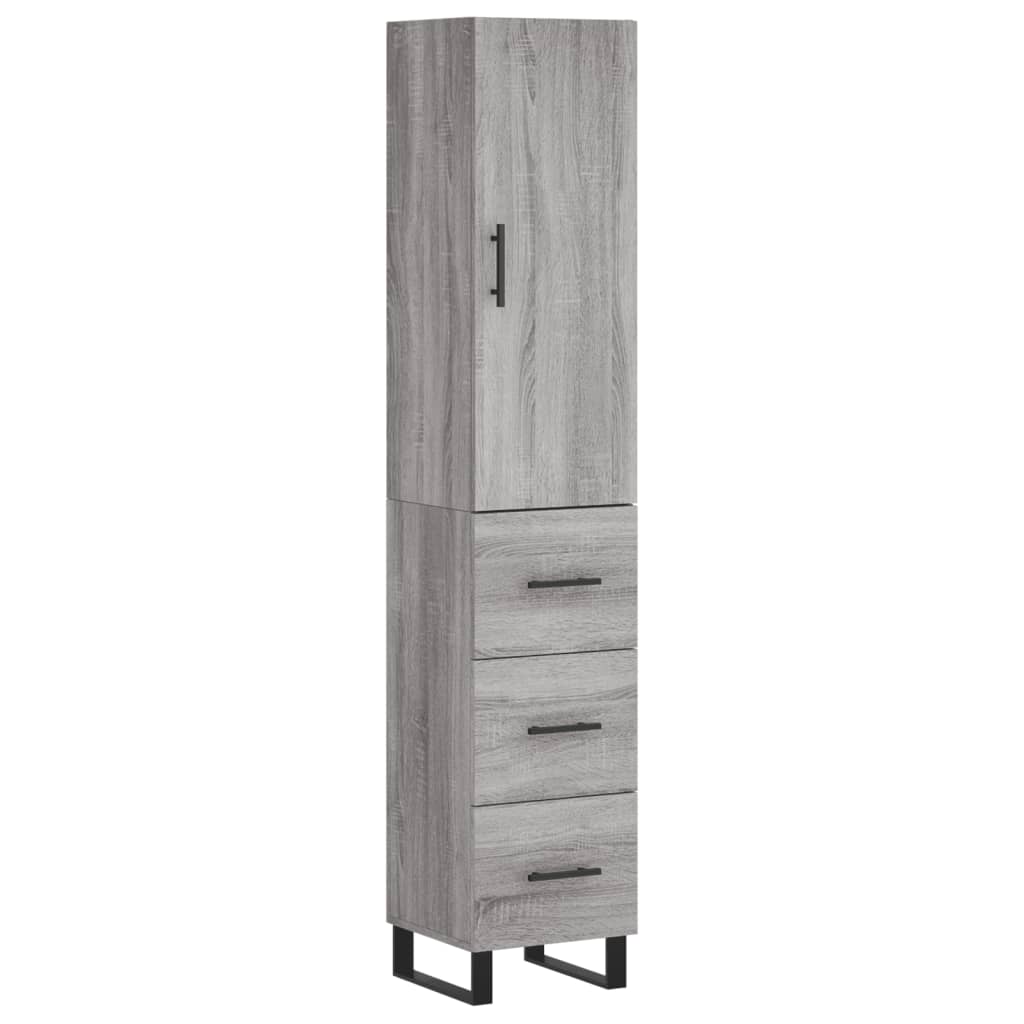 Credenza Grigio Sonoma 34,5x34x180 cm in Legno Multistrato - homemem39