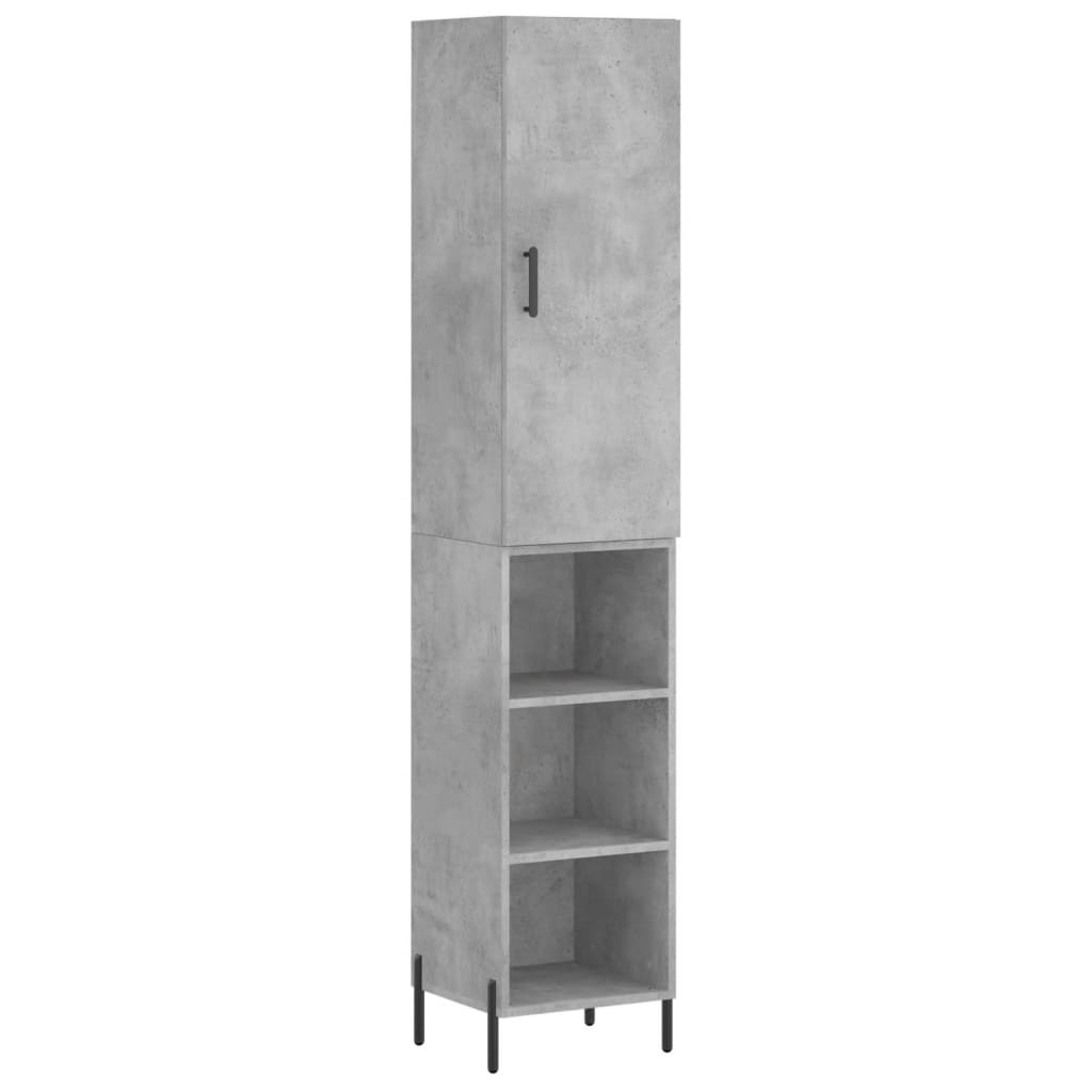 Credenza Grigio Cemento 34,5x34x180 cm in Legno Multistrato - homemem39