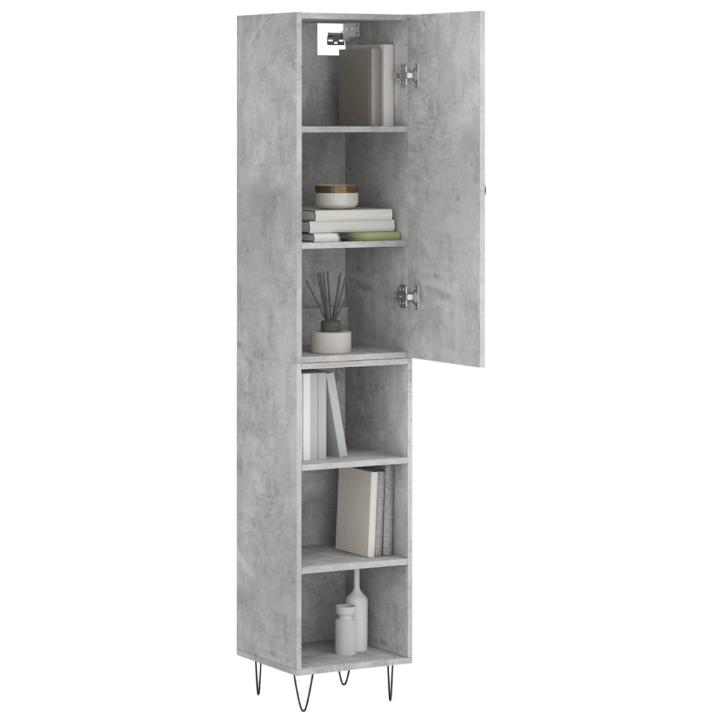 Credenza Grigio Cemento 34,5x34x180 cm in Legno Multistrato - homemem39