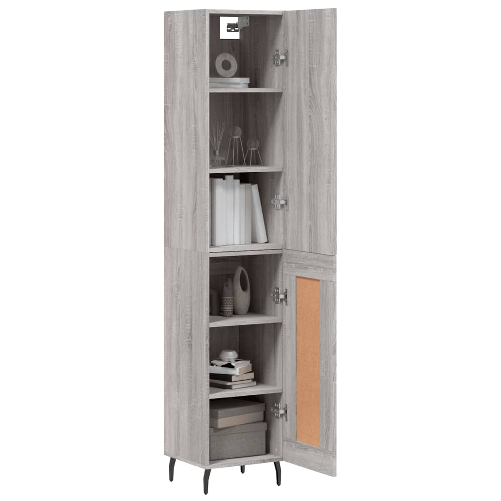 Credenza Grigio Sonoma 34,5x34x180 cm in Legno Multistrato - homemem39