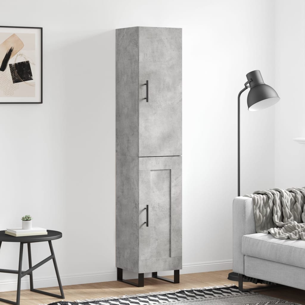 Credenza Grigio Cemento 34,5x34x180 cm in Legno Multistrato - homemem39