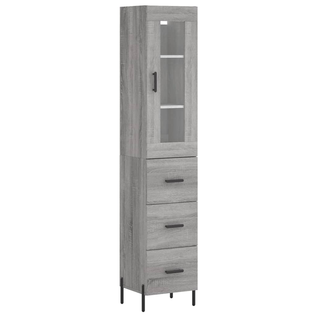 Credenza Grigio Sonoma 34,5x34x180 cm in Legno Multistrato - homemem39