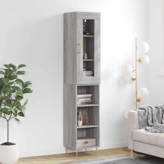 Credenza Grigio Sonoma 34,5x34x180 cm in Legno Multistrato - homemem39