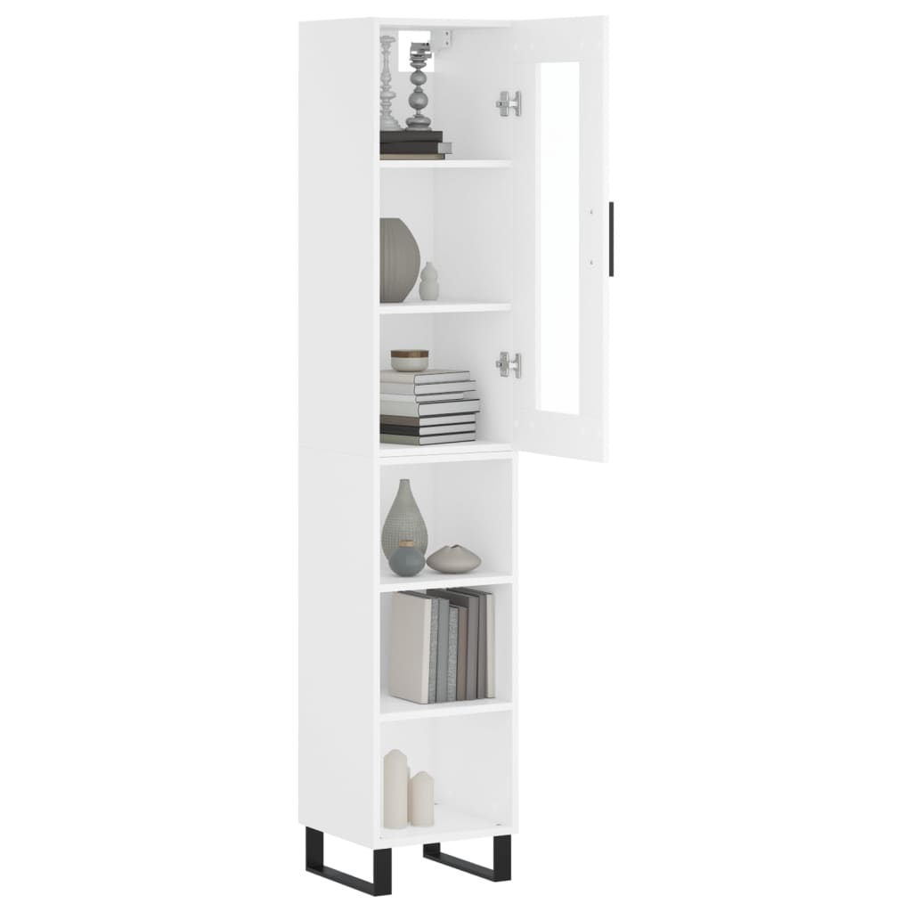 Credenza Bianca 34,5x34x180 cm in Legno Multistrato - homemem39