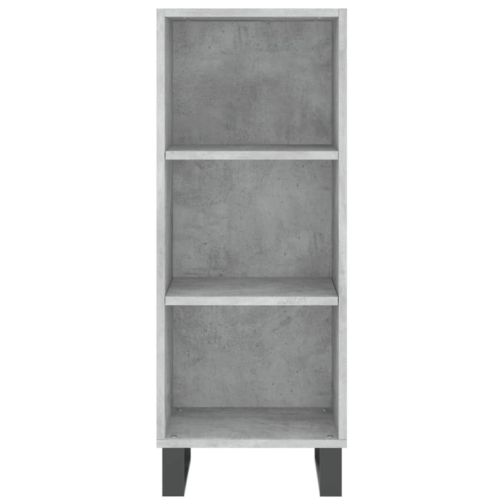 Credenza Grigio Cemento 34,5x34x180 cm in Legno Multistrato