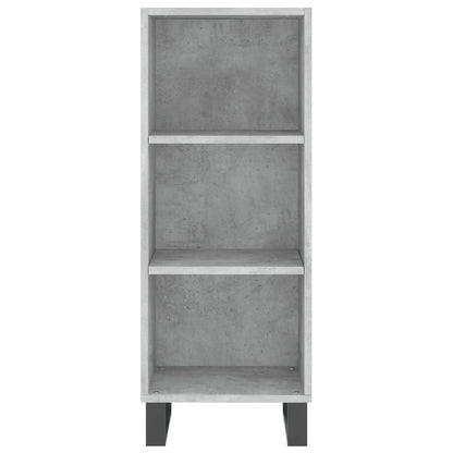 Credenza Grigio Cemento 34,5x34x180 cm in Legno Multistrato
